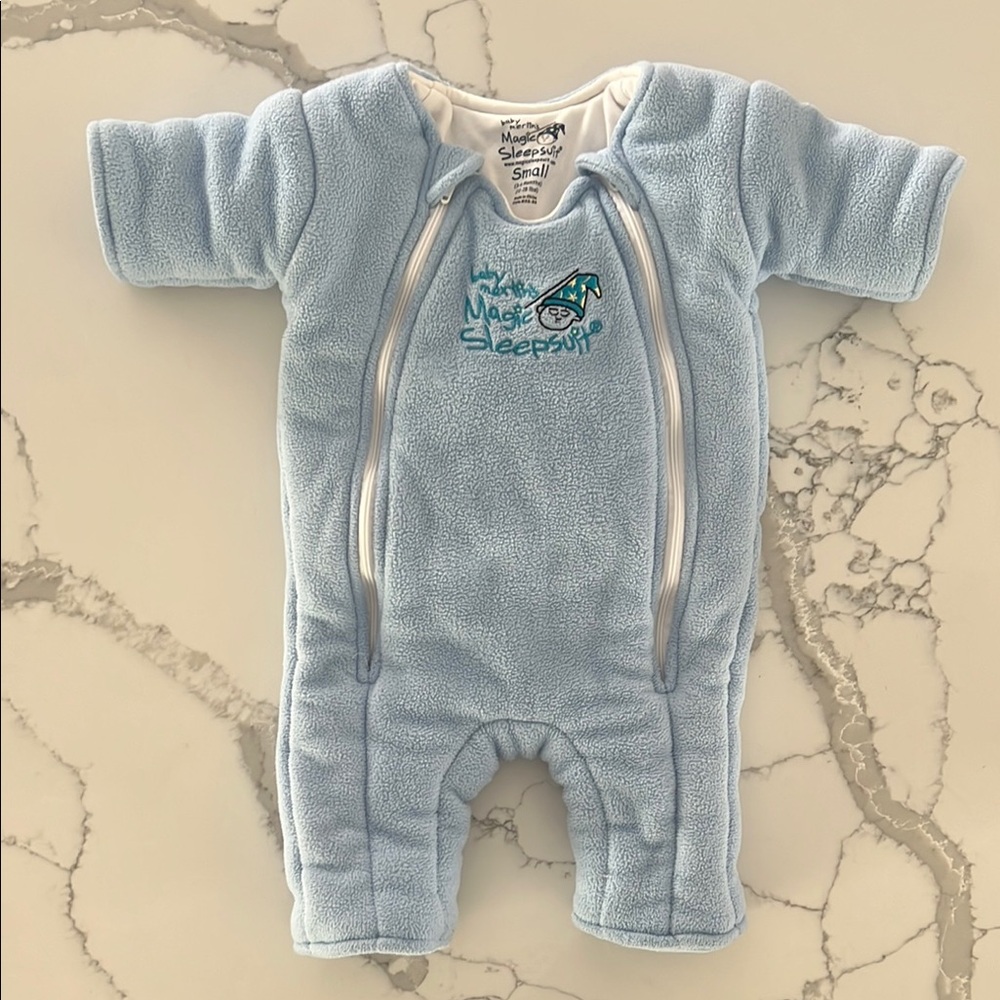Blue Fleece Baby Merlin Magic Sleepsuit (S)